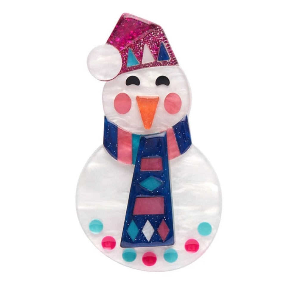 Erstwilder Stay Frosty, Snowman Brooch Christmas pin NWOT - Picture 4 of 8